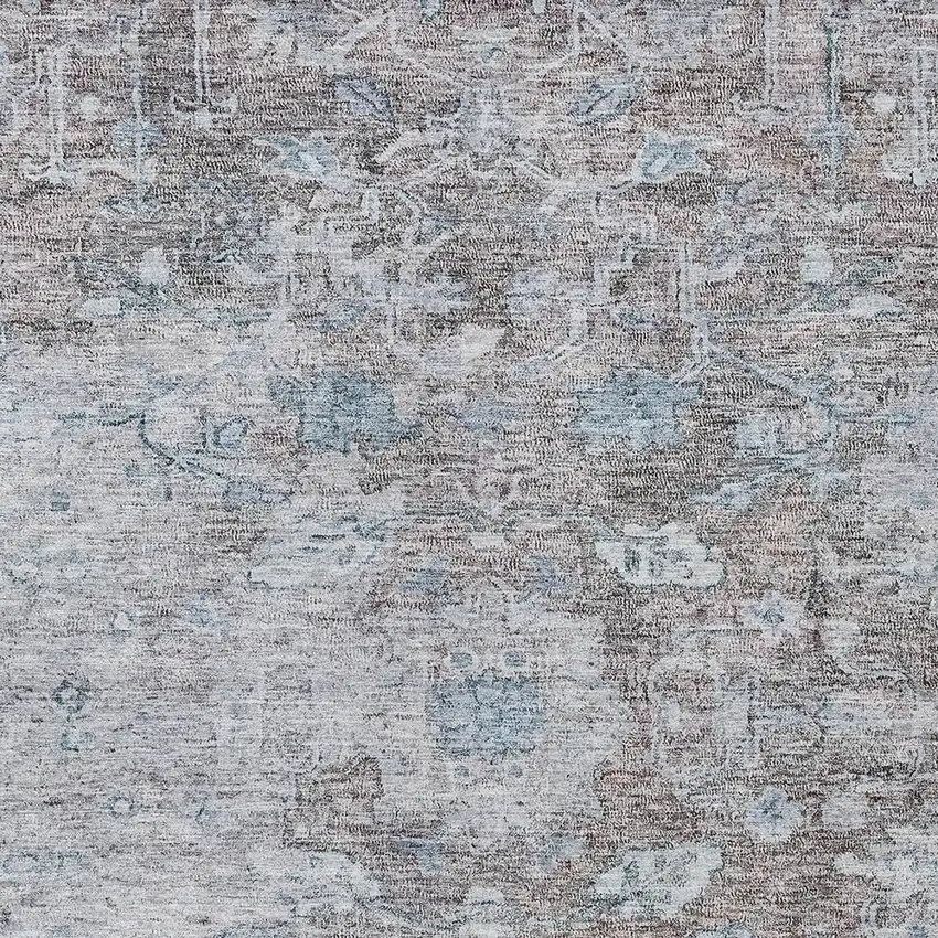 Brown And Blue Oriental Washable Indoor Outdoor Area Rug Photo 6