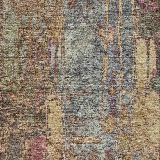 Brown And Blush Abstract Washable Indoor Outdoor Area Rug Photo 6