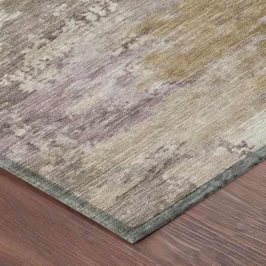 Brown And Blush Abstract Washable Indoor Outdoor Area Rug Photo 3