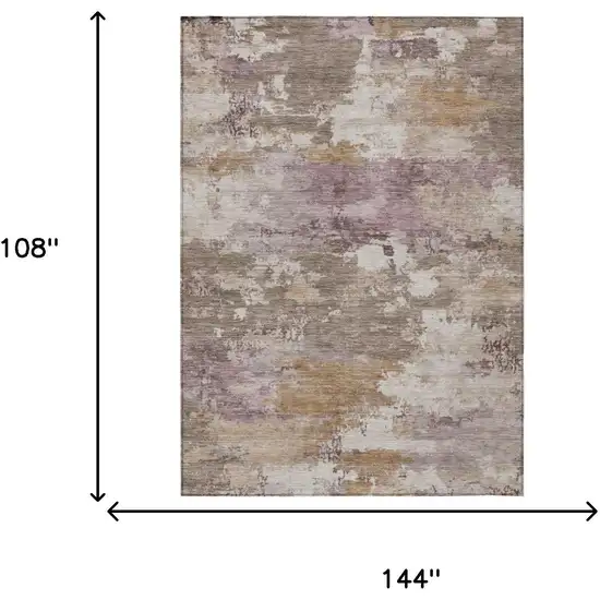 Brown And Blush Abstract Washable Indoor Outdoor Area Rug Photo 5