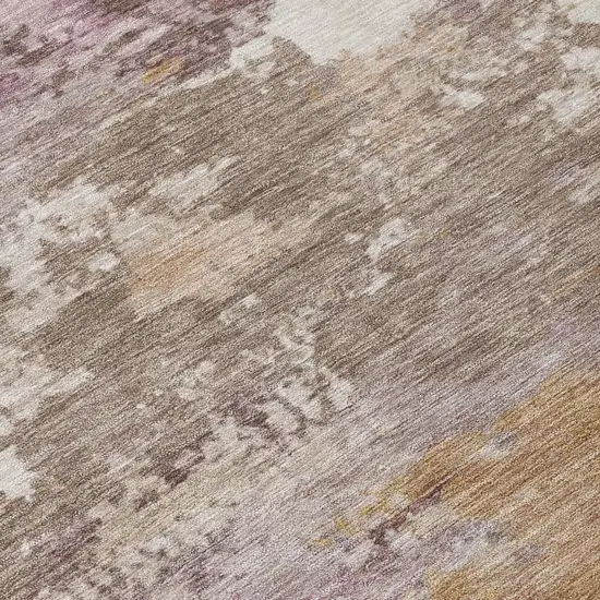 Brown And Blush Abstract Washable Indoor Outdoor Area Rug Photo 4