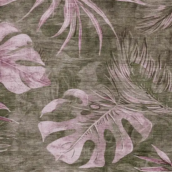 Brown And Blush Floral Washable Indoor Outdoor Area Rug Photo 3