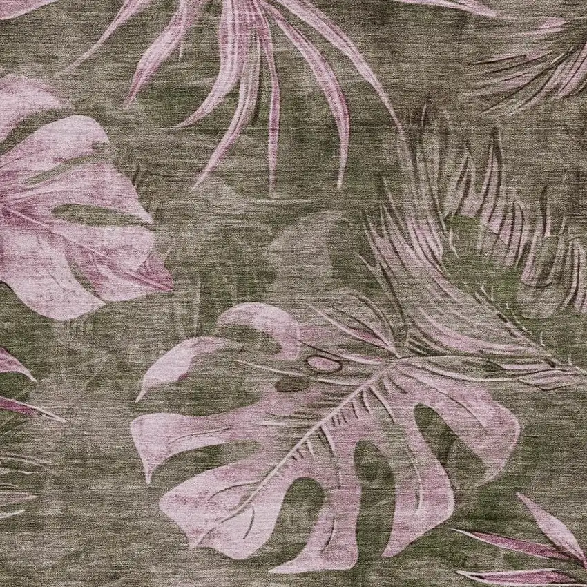 Brown And Blush Floral Washable Indoor Outdoor Area Rug Photo 3