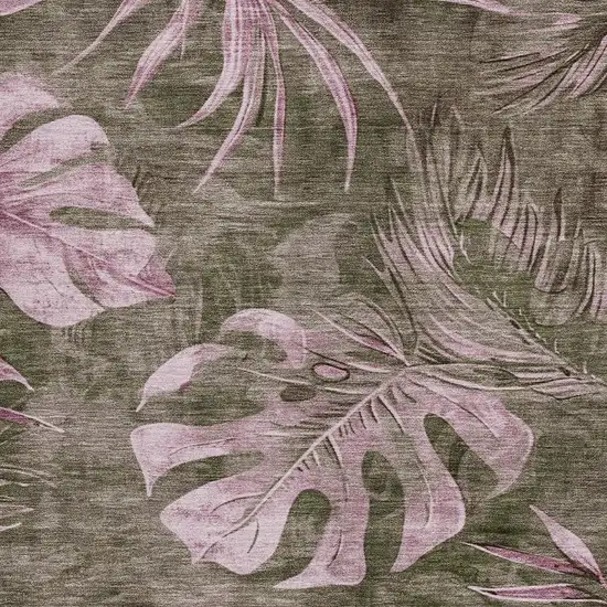 Brown And Blush Floral Washable Indoor Outdoor Area Rug Photo 3