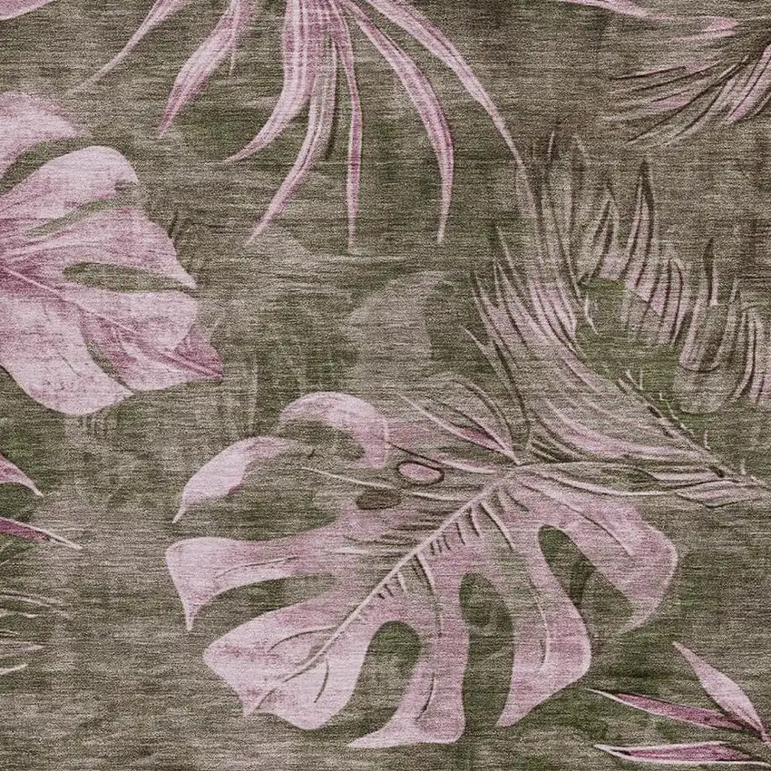 Brown And Blush Floral Washable Indoor Outdoor Area Rug Photo 3