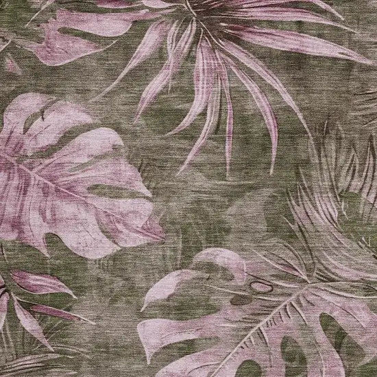 Brown And Blush Floral Washable Indoor Outdoor Area Rug Photo 3