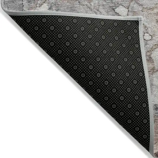Brown And Charcoal Abstract Washable Indoor Outdoor Area Rug Photo 8