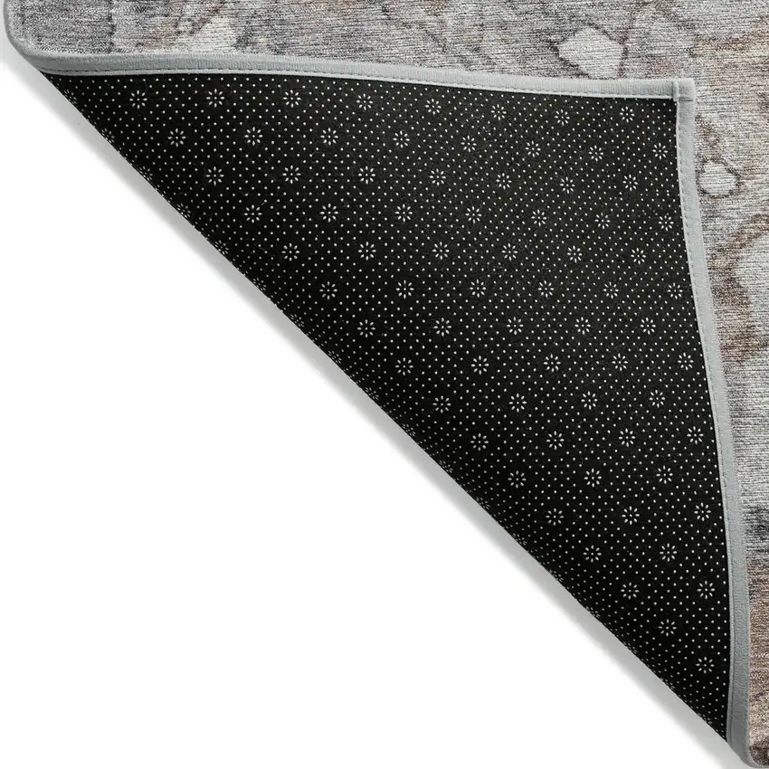 Brown And Charcoal Abstract Washable Indoor Outdoor Area Rug Photo 8