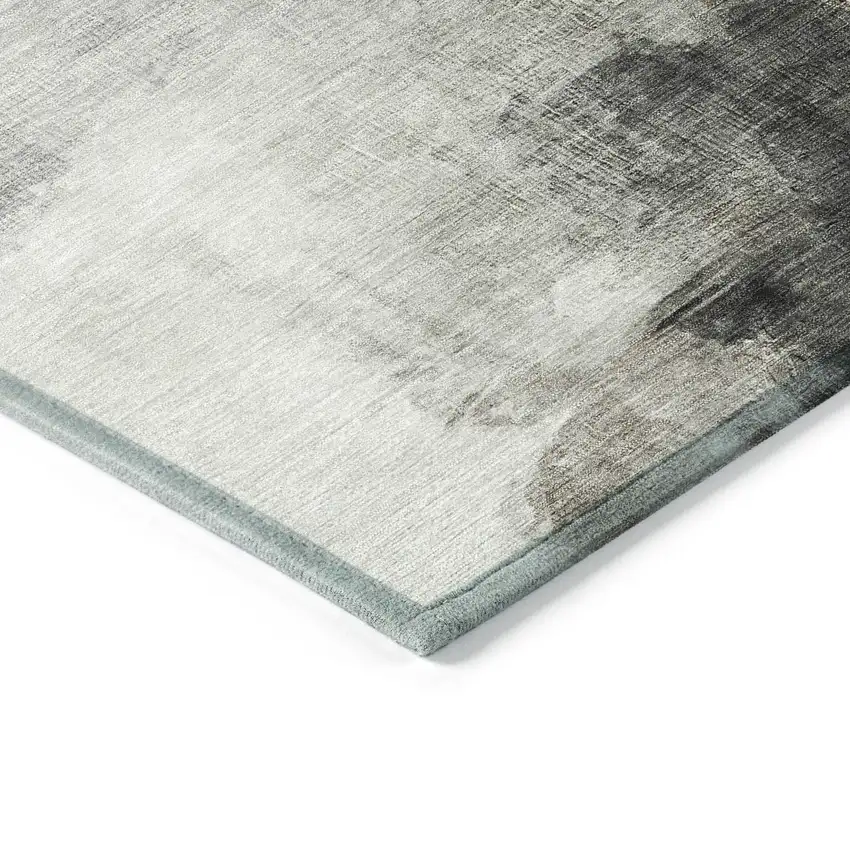 Brown And Charcoal Abstract Washable Indoor Outdoor Area Rug Photo 6