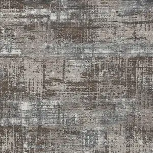 Photo of Brown And Charcoal Geometric Washable Indoor Outdoor Area Rug