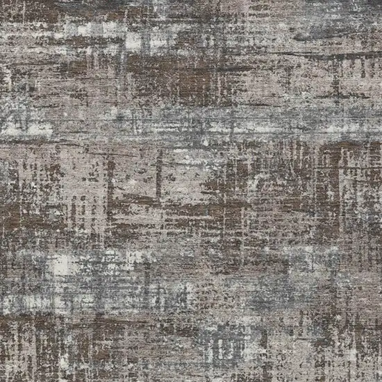 Brown And Charcoal Geometric Washable Indoor Outdoor Area Rug Photo 1