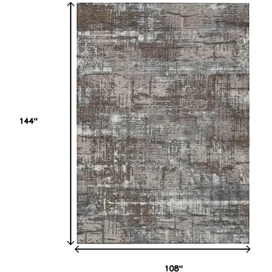 Brown And Charcoal Geometric Washable Indoor Outdoor Area Rug Photo 8