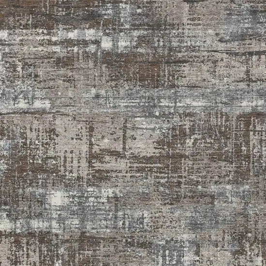 Brown And Charcoal Geometric Washable Indoor Outdoor Area Rug Photo 1