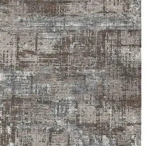 Photo of Brown And Charcoal Geometric Washable Indoor Outdoor Area Rug