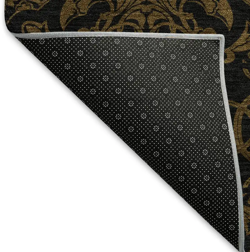 Brown And Charcoal Medallion Washable Area Rug With UV Protection Photo 7