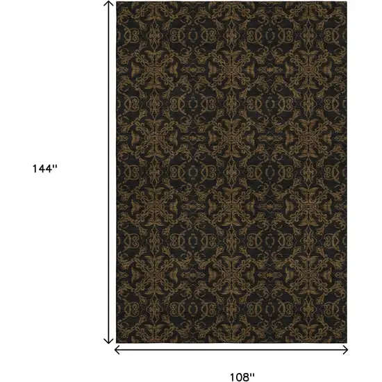 Brown And Charcoal Medallion Washable Area Rug With UV Protection Photo 3