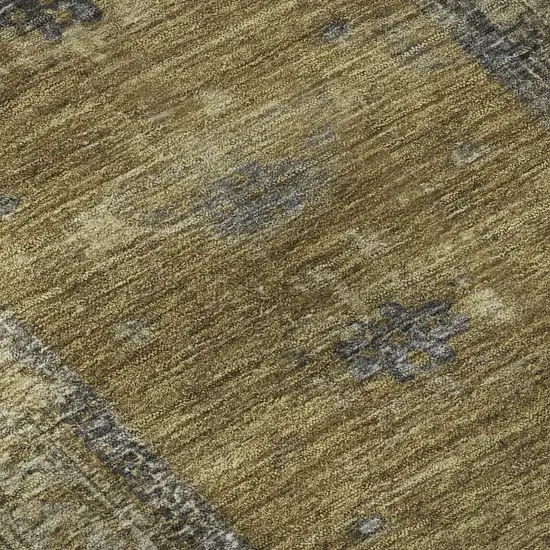 Brown And Charcoal Oriental Washable Area Rug With UV Protection Photo 9