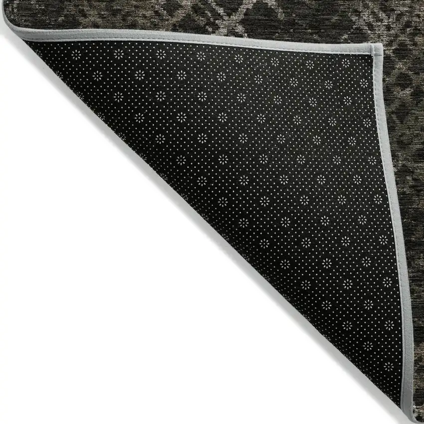Brown And Chocolate Geometric Washable Indoor Outdoor Area Rug Photo 4
