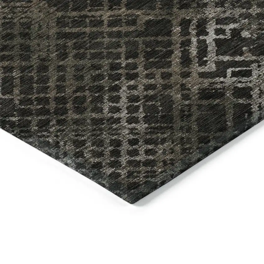 Brown And Chocolate Geometric Washable Indoor Outdoor Area Rug Photo 5