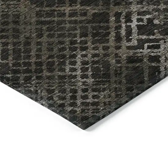 Brown And Chocolate Geometric Washable Indoor Outdoor Area Rug Photo 5