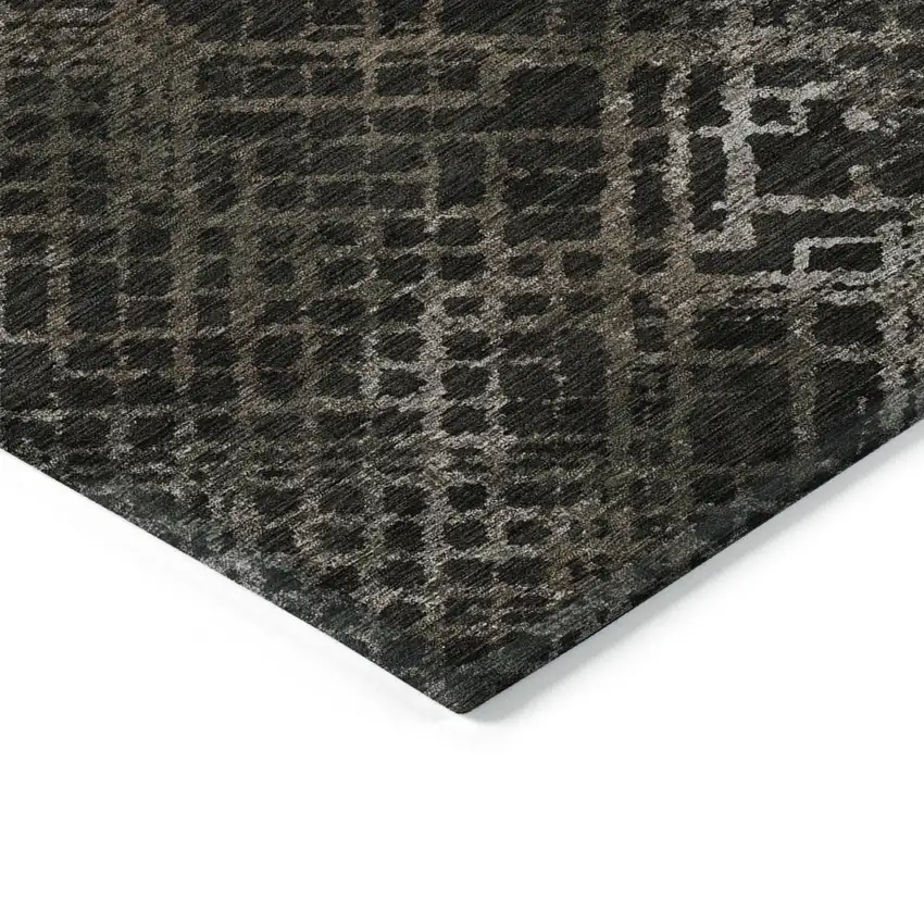 Brown And Chocolate Geometric Washable Indoor Outdoor Area Rug Photo 5