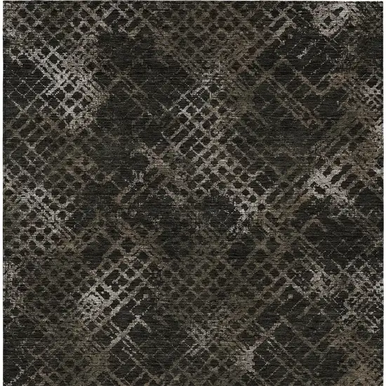 Brown And Chocolate Geometric Washable Indoor Outdoor Area Rug Photo 7