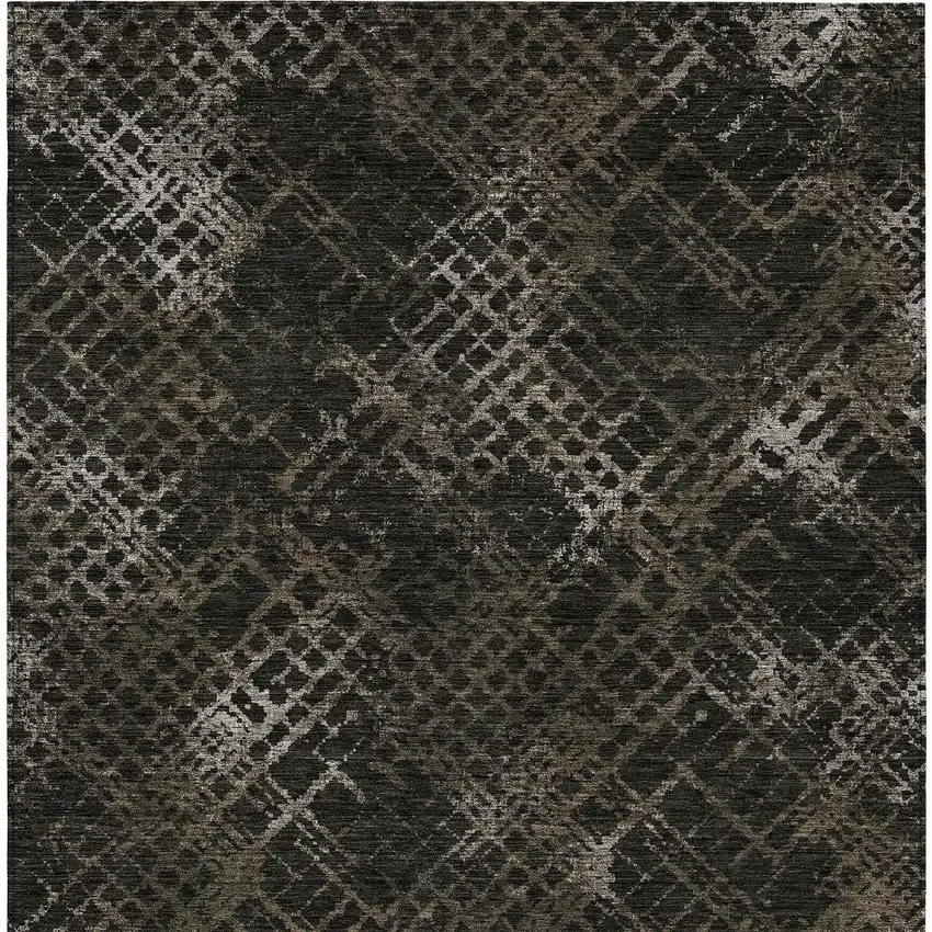 Brown And Chocolate Geometric Washable Indoor Outdoor Area Rug Photo 7