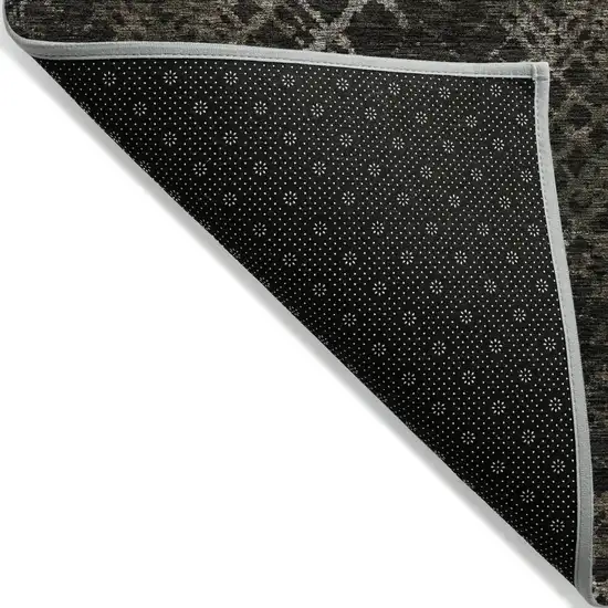 Brown And Chocolate Geometric Washable Indoor Outdoor Area Rug Photo 4