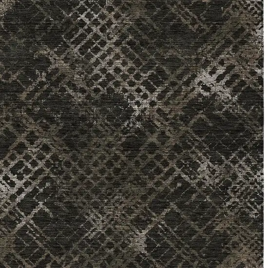 Brown And Chocolate Geometric Washable Indoor Outdoor Area Rug Photo 6