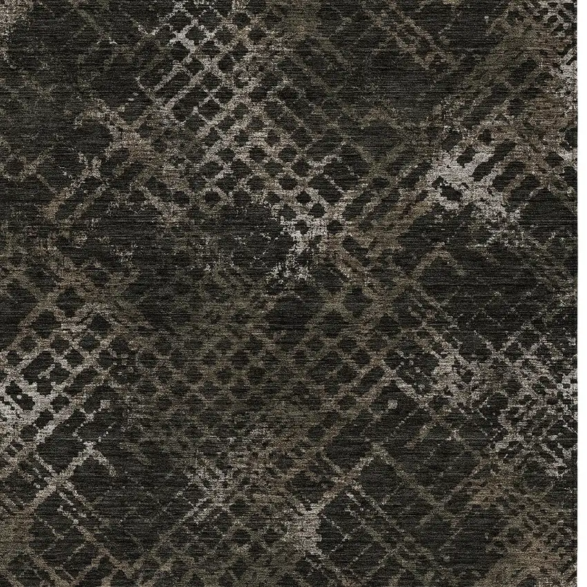 Brown And Chocolate Geometric Washable Indoor Outdoor Area Rug Photo 6