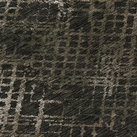 Brown And Chocolate Geometric Washable Indoor Outdoor Area Rug Photo 8