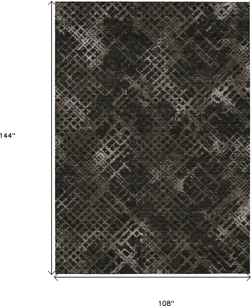 Brown And Chocolate Geometric Washable Indoor Outdoor Area Rug Photo 3