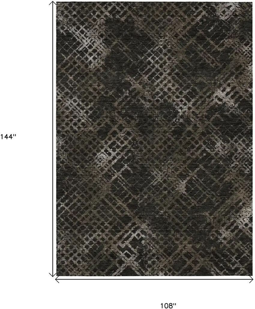 Brown And Chocolate Geometric Washable Indoor Outdoor Area Rug Photo 3