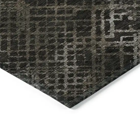 Brown And Chocolate Geometric Washable Indoor Outdoor Area Rug Photo 5