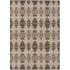 Photo of Brown And Chocolate Moroccan Washable Indoor Outdoor Area Rug