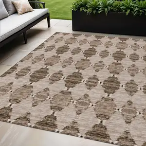 Photo of Brown And Chocolate Moroccan Washable Indoor Outdoor Area Rug