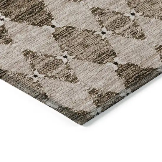 Brown And Chocolate Moroccan Washable Indoor Outdoor Area Rug Photo 4