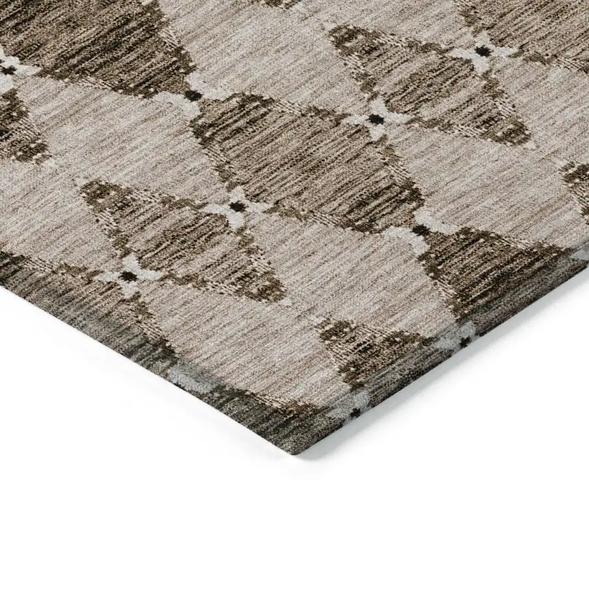 Brown And Chocolate Moroccan Washable Indoor Outdoor Area Rug Photo 4