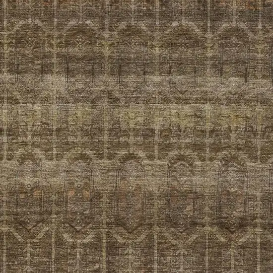 Brown And Chocolate Tribal Washable Indoor Outdoor Area Rug Photo 3