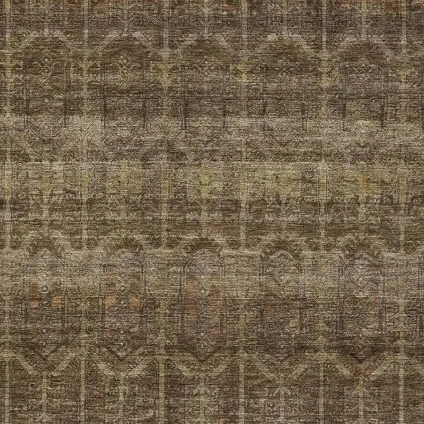 Brown And Chocolate Tribal Washable Indoor Outdoor Area Rug Photo 3