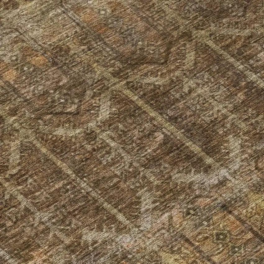 Brown And Chocolate Tribal Washable Indoor Outdoor Area Rug Photo 6