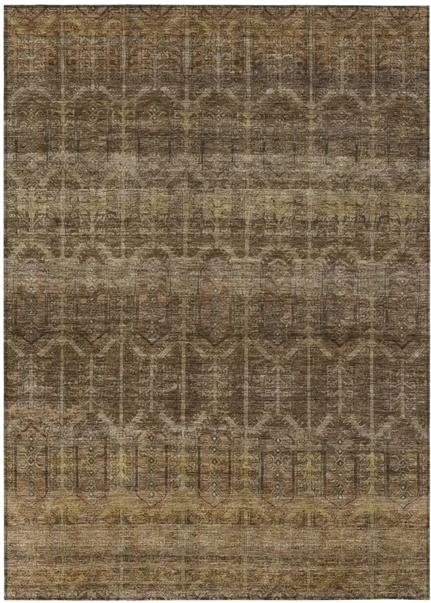 Brown And Chocolate Tribal Washable Indoor Outdoor Area Rug Photo 2