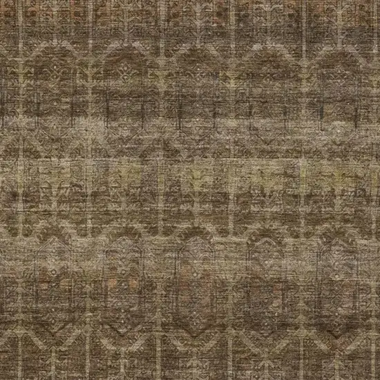 Brown And Chocolate Tribal Washable Indoor Outdoor Area Rug Photo 3