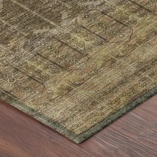 Brown And Chocolate Tribal Washable Indoor Outdoor Area Rug Photo 5