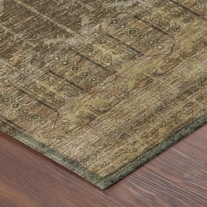 Brown And Chocolate Tribal Washable Indoor Outdoor Area Rug Photo 5