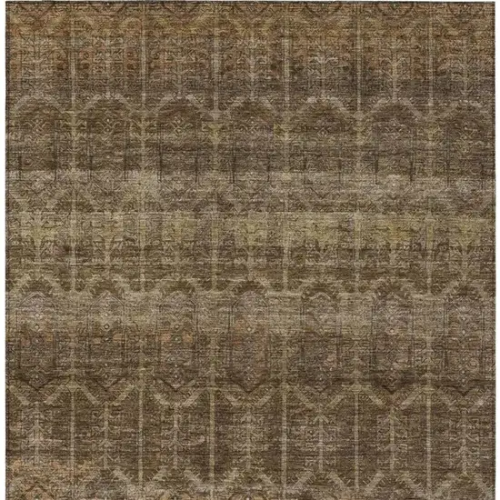 Brown And Chocolate Tribal Washable Indoor Outdoor Area Rug Photo 4