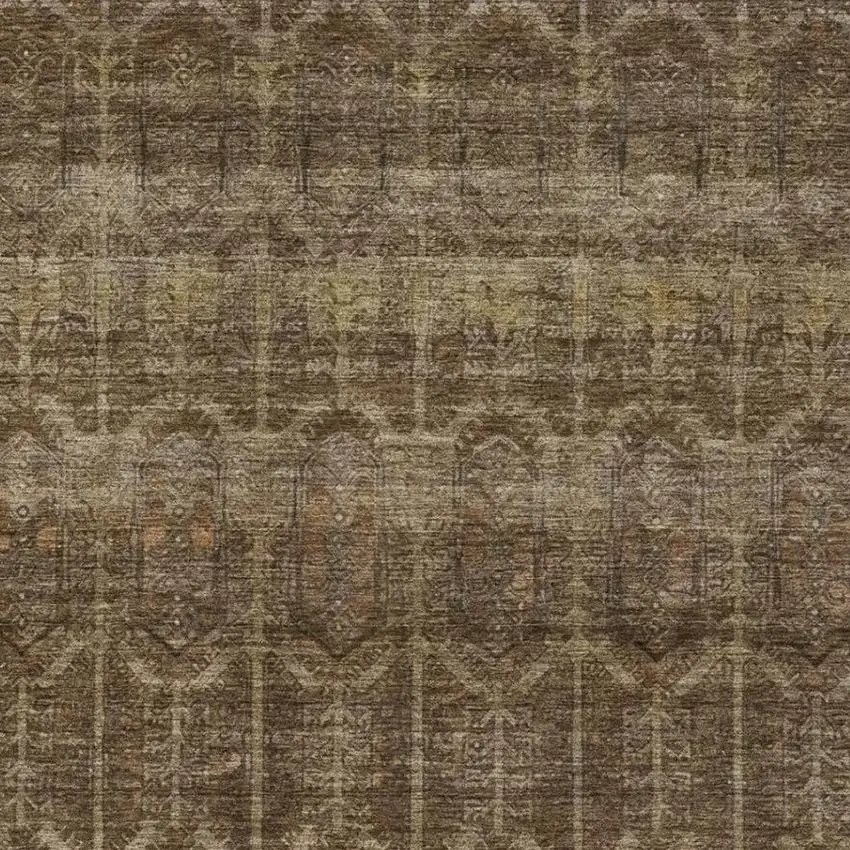 Brown And Chocolate Tribal Washable Indoor Outdoor Area Rug Photo 3