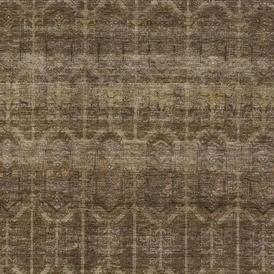 Brown And Chocolate Tribal Washable Indoor Outdoor Area Rug Photo 3