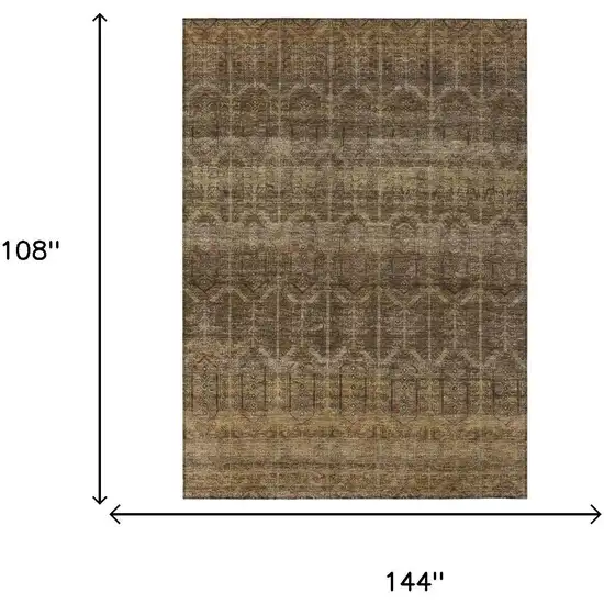 Brown And Chocolate Tribal Washable Indoor Outdoor Area Rug Photo 7