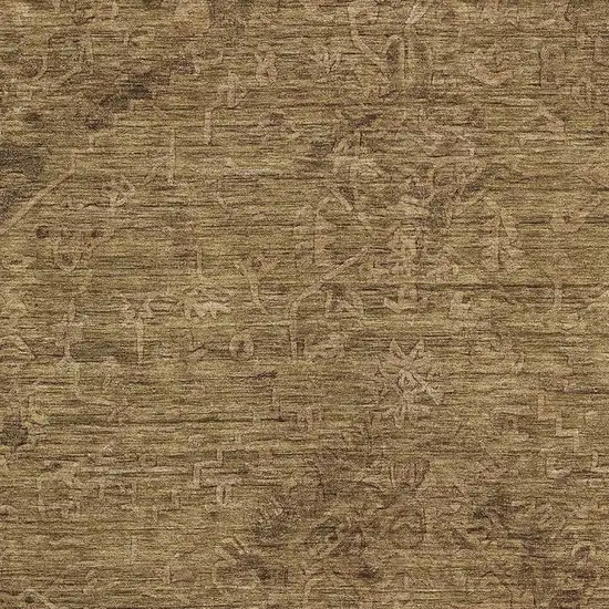 Brown And Coffee Medallion Washable Area Rug With UV Protection Photo 2